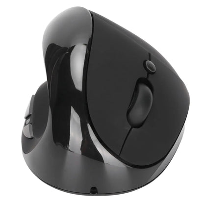 Left Hand Vertical Mouse 2.4G Wireless Vertical Ergonomic Mouse Rechargeable Mouse with USB Adapter Adjustable DPI for PC Black